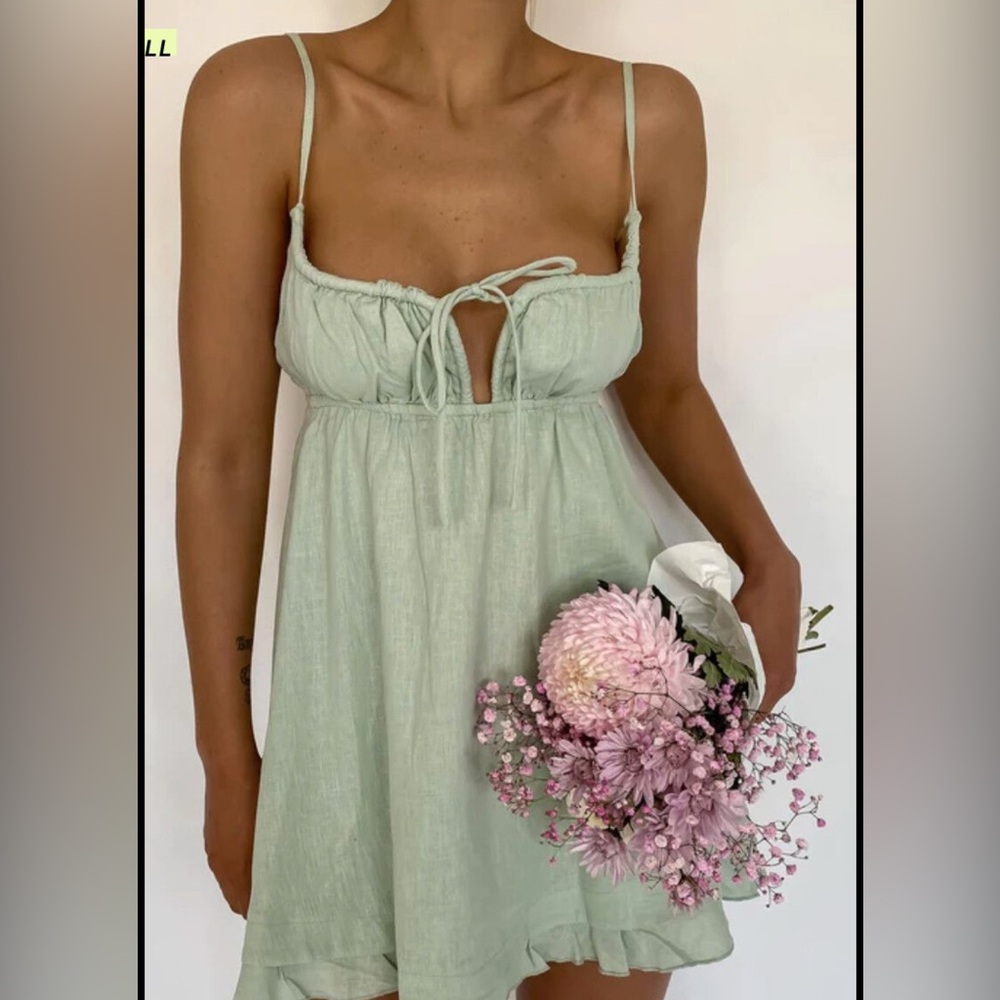 Princess Polly Light Green Mini Dress